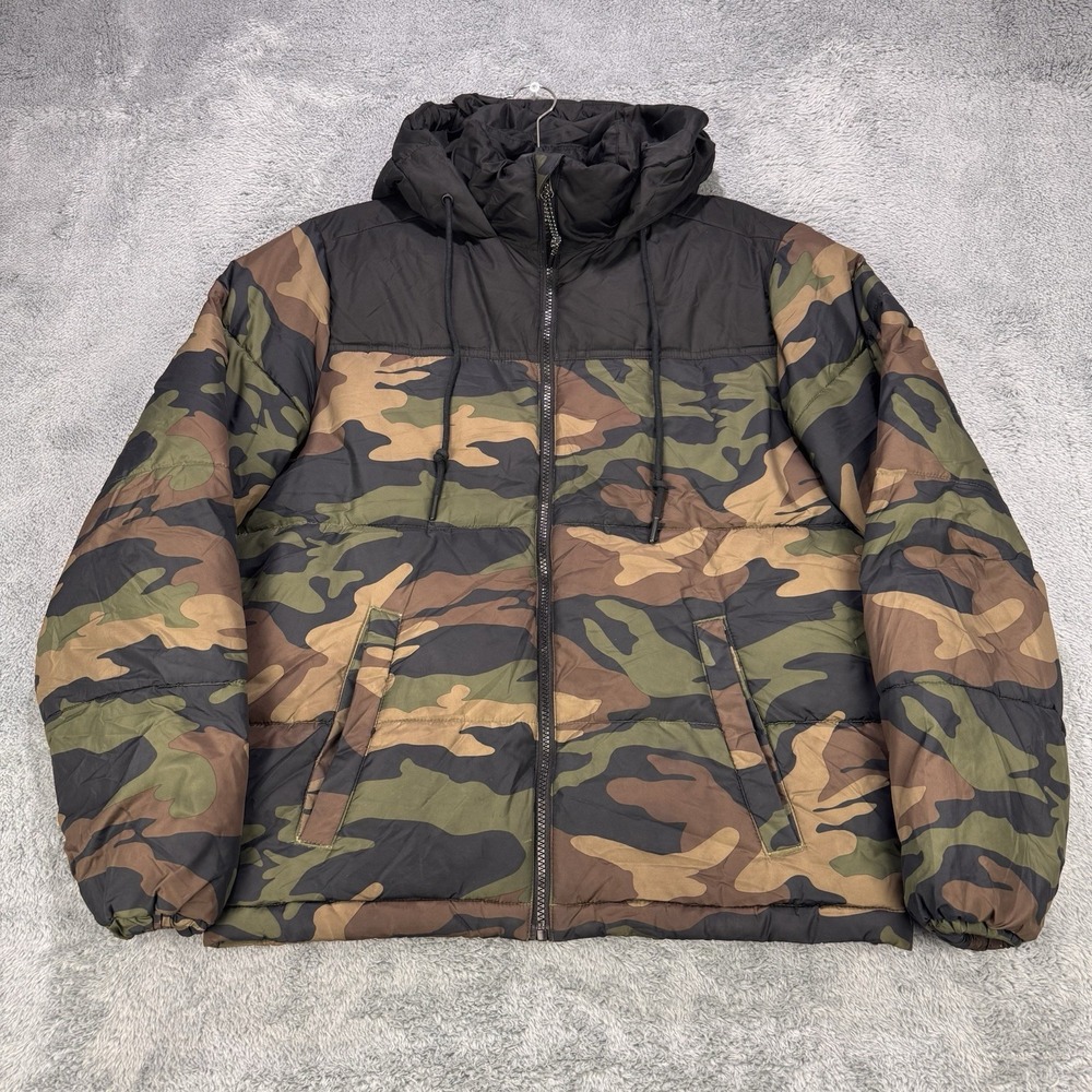 Aeropostale Jacket Men S Remixed Down Camo Puffer Coat Hooded Camping Hunting‎